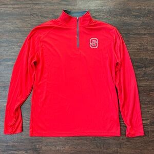 NC State Wolfpack Red Quarter Zip Sweater Pullover